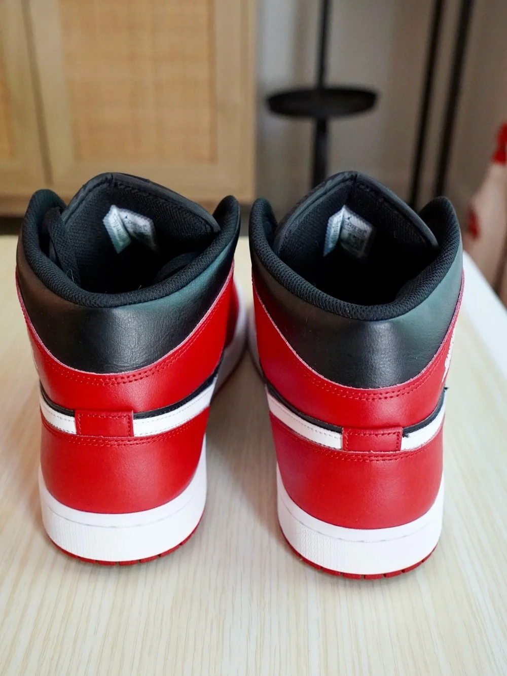 Jordan Air Retro High Top Sneakers Red and Black